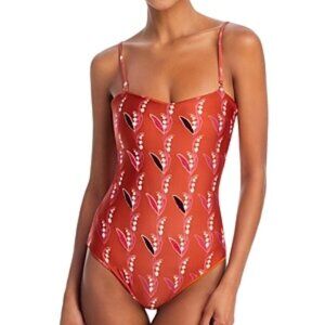 Juan De Dios Esteros Embroidered One Piece Swimsuit Size XS Terra Flor De Mayo